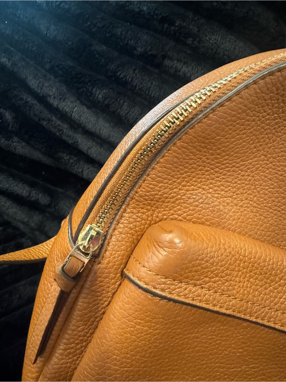 Tory Burch Chestnut Brown Pebbled Leather Mini Backpack - Picture 5 of 16